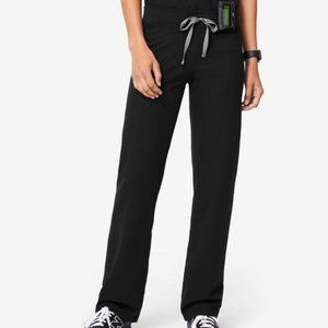 0064 FIGS BLACK MT ELASTIC WAIST KNIT POCKET SCRUB